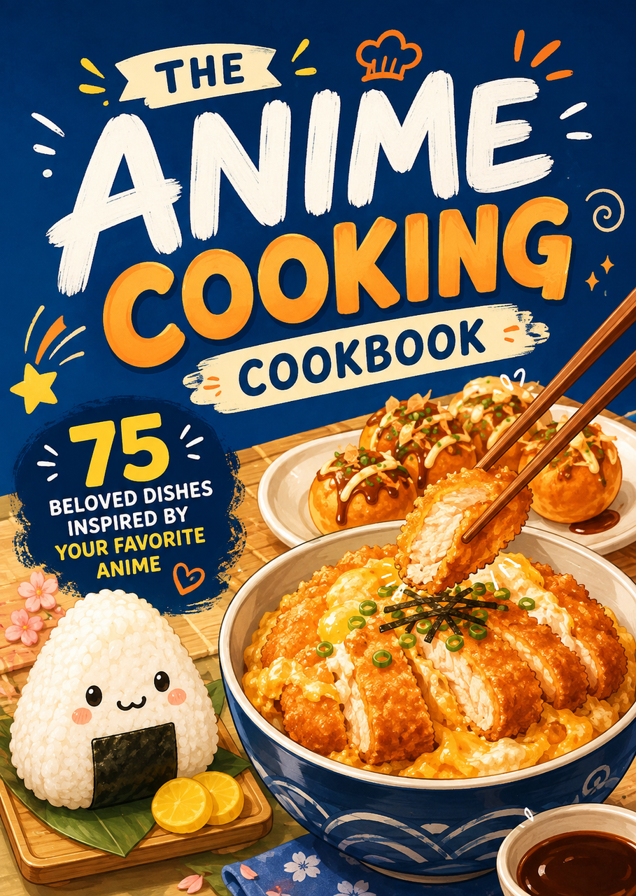 The Anime Cooking Cookbook, 75 Beloved Dishes Inspired by Your Favorite Anime, Japanese Food Recipe Book with Easy-to-Follow Recipes, Anime-Inspired Comfort Food Cookbook for Fans, Home Cooks and Food Lovers, Learn to Make Delicious Rice Bowls, Noodles, Snacks and Classic Japanese Meals