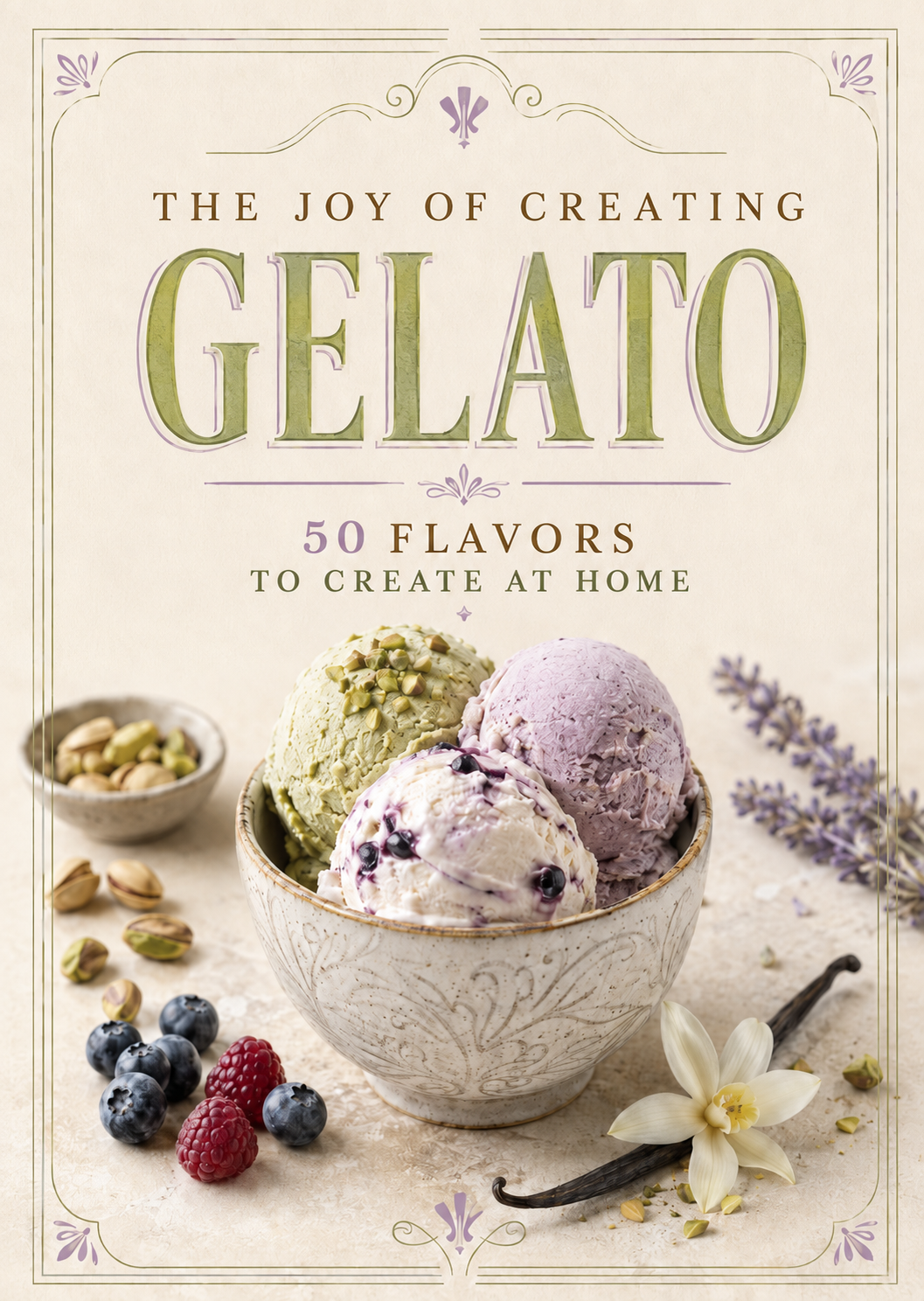 The Joy of Creating Gelato Recipe Book, 50 Flavors to Create at Home, Homemade Italian Gelato Making Guide with Classic and Creative Frozen Dessert Recipes, Easy Step-by-Step Instructions for Pistachio, Vanilla, Berry and More Flavors, Dessert Cookbook for Ice Cream Lovers, Home Bakers and Food Enthusiasts, Paperback Edition